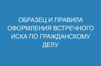 Образец и правила оформления встречного иска по гражданскому делу