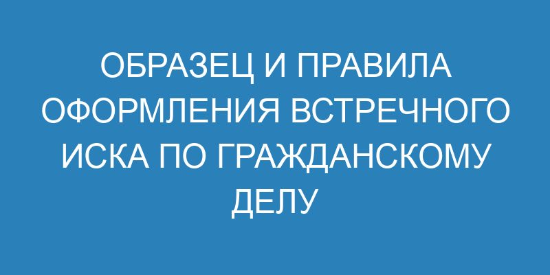 Образец и правила оформления встречного иска по гражданскому делу