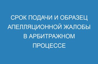 Срок подачи и образец апелляционной жалобы в арбитражном процессе