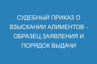 Судебный приказ о взыскании алиментов образец заявления и порядок выдачи