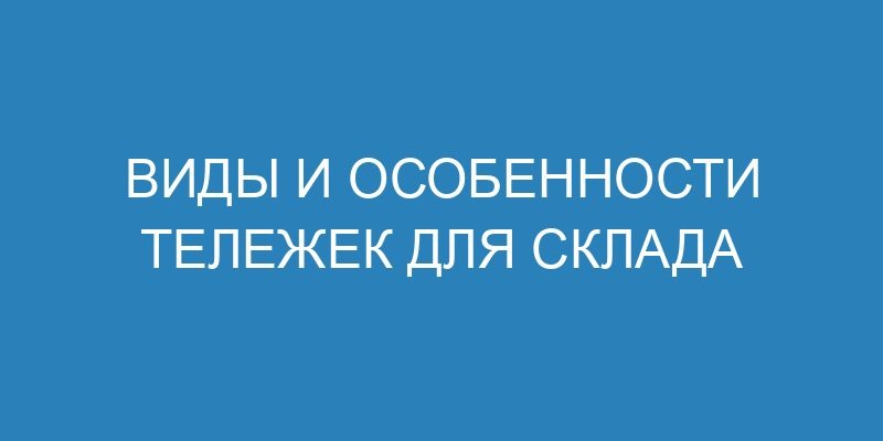 Виды и особенности тележек для склада